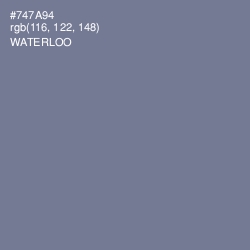 #747A94 - Waterloo  Color Image